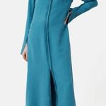 Jigsaw Japanese Crepe Shirt Dress Size US 4 Long Sleeve Maxi Dusty Blue Photo 0