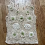 Handmade Crochet Tank Top with Green Accents Photo 1