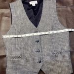 Vintage Y2K Talbots Petites Plaid Linen Vest Women's 6 Button Front USA‎ Made Gray Photo 11