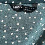 SheIn  Green‎ Polka Dot Puff Sleeve Smocked Crop Top Size Small Photo 3