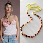 Free People Ariana Ost At The Market Necklace Pink NWT Belly Chain Shells Beach Photo 1