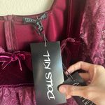 Current Mood  Velvet and Lace Plum Crop Top Photo 2