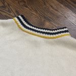 Top shop oversized puff striped sleeve mock neck cable knit sweater medium Photo 4