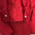 Gap  Fitted Boyfriend Red Button Sheer Shirt(Size Large) Photo 6