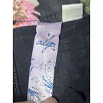 Alya Women’s Cherry Blossom Size L A Line Black Pleated Mid Length Floral Skirt Photo 5