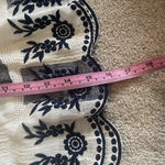 NWT America & Beyond Floral Embroidered Scalloped Hem Stripe Skirt Size S Blue Photo 10