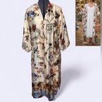 ZARA ITALIAN FABRIC Long Cardigan Kardigan Kimono Bunga Wanita M/L Photo 7