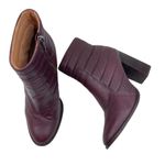 Madewell * Boots Womens 7.5 Lindley Quilted Ankle Wine Burgundy Side Zip Heeled Photo 2