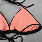 Black Embroidered Stud Padded Tie Beach Sports Bikini Bralette Swim Top S Small Photo 5