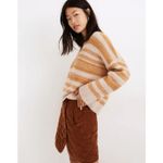 Madewell  Space-Dyed Staley V-Neck Pullover Sweater Size Large Yellow Stripe Photo 7