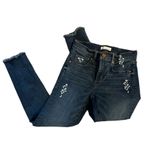 Loft ANN TAYLOR  EMBROIDERED MODERN SKINNY ANKLE JEANS, 2 (26) Photo 1