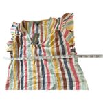 Style & Co Gauze Flutter Sleeve Top Rainbow Striped Coastal BOHO Lagenlook Beach Photo 4