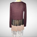 Bellamie  layered lace tunic top with plum colored top section! Photo 4