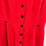Dana Buchman  12 100% silk button front red shirt dress business vintage 80s Photo 2