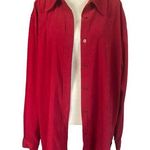 Denim & Co . women's large red long sleeve collared button down shacket Photo 0