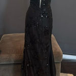 Women’s Black MermaidFit Sequins Party Prom Formal Dress LaceUp Back Size 2 Photo 0