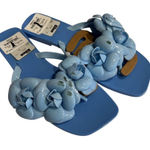 Jeffrey Campbell Fleuris Jelly Flip Flop Blue Floral Thong Sandals Size 10 New Photo 0