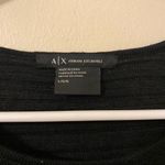 Armani Exchange Womens A/E Textured Black Linen Blend T-Shirt Size Large Photo 1