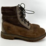 Timberland  Combat Shoe 6" Boots Lace Up Nubuck Leather Waterproof Brown 8.5 Photo 1