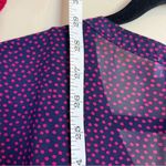 Motherhood Maternity  Sheer Purple Polka Dot Blouse with Built-In Camisole Size M Photo 3