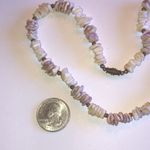 Vintage Puka Shell Chip Light Purple & Off White Beaded Boho Necklace Photo 2