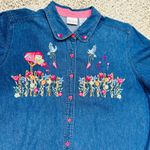 Bobbie & Brooks Bobbie Brooks Vintage Floral Heart Valentines Day Denim Y2K Short Sleeve Top Photo 1