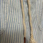 Anthropologie Seashore Blue White Linen Pants Size Small Striped Beach Boho Photo 4