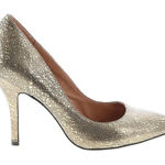 Corso Como Gold Sparkly Leather Almond Toe Pumps Heels Womens Size 9M Shoes Photo 0