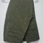 Boden Richmond Ankle Pant Womens Forest Green Hot Pink Polka Dot Embroidered 12P Photo 0