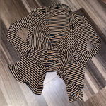 Ultra Flirt  Striped Black and Cream Women's Top Photo 0