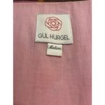 GUL HURGEL Printed Linen Midi Wrap Dress Belted Floral Ruffle Size Medium M Purple Photo 2