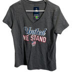 Fanatics  Womens Medium United We Stand Olympic V-Neck T-Shirt Gray Photo 0