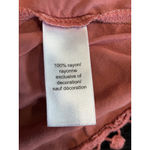 Maurice's Long Flare Sleeve Crochet Tie Neck Shirt Size Small High/Low Clay Color Photo 6