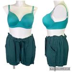 Maurice's Womens Shorts Paperbag Waist Relaxed Fit Lightweight Forest Green XL Photo 1