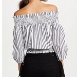Caroline Constas Black and White Striped Crop Top Size M Photo 1