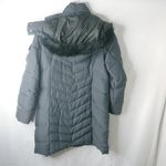 Eddie Bauer  L Gray Knee Length Down Puffer Hoodie Jacket Photo 2