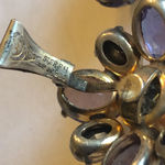 Vintage Sterling Purple CZ Foil Back Open Back Floral Clip On Earrings Photo 8