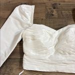 Self Portrait White Taffeta Top Size 4 Photo 3