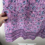 J Jill Love Linen Sleeveless Tank Dress Medium Tall MT Lavender Floral Pockets Purple Photo 2