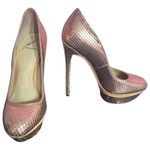 Brian Atwood Pink Metallic Stiletto Platform Heels 5.5 Photo 2