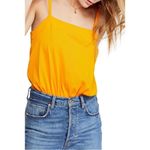 Free People  Marissa Ribbed Bodysuit Tangerine Orange Photo 2