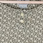 American Eagle VTG 90s  Floral Henley Top L Made in Korea Cotton Cottagecore Boho Photo 1