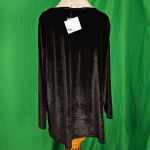 Quacker Factory NWT  Womens Black‎ Velvet Embellished Shirt Top 1X Photo 1