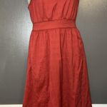 Old Navy Dress Womens XS Red Sleeveless V Neck Midi High Low Hem Cotton Summer Photo 0