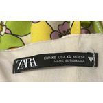 ZARA  Bright 70s Style Retro Floral Mini Dress Women's sz. XS Green Multicolor Photo 4