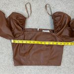 Avec Les Filles  Sienna Faux Leather Crop Top Brown XS Photo 7