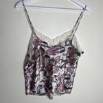 Unbranded Vintage Floral Satin Lingerie Cami Sheer Lace Tank Top Medium Purple Photo 9