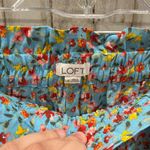 Loft Ann Taylor Floral Tie Waist Cargo Shorts Size Small Blue Red Multi Color Photo 4