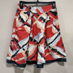 Anthropologie Linen Skirt Odille Pop Art Print Blue Size XS Photo 0