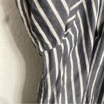 Old Navy  Womens Shirt Blouse Blue White Stripe Scallop Hem Keyhole Size XXL Photo 6